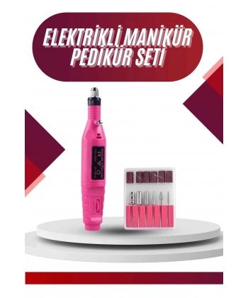 Elektrikli Profesyonel Manikür Pedikür Seti Değiştirilebilir Başlık Seçeneği