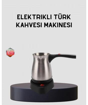 Elektrikli Türk Kahvesi Cezvesi 800W Kablosuz Döner Tabanlı