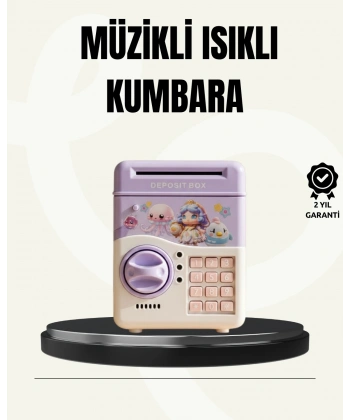 Elektronik Şifreli ATM Görünümlü Çocuk Kumbarası Mor