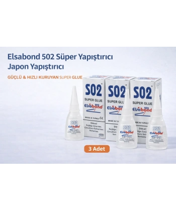 Elsabond 502 Süper Yapıştırıcı Japon Yapıştırıcı 20g Güçlü Hızlı Kuruyan Super Glue 3 Adet