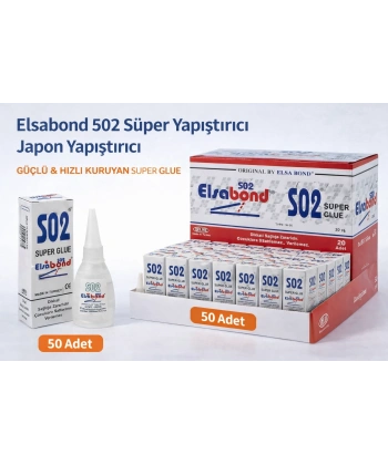 Elsabond 502 Süper Yapıştırıcı Japon Yapıştırıcı 20g Güçlü Hızlı Kuruyan Super Glue 50 Adet