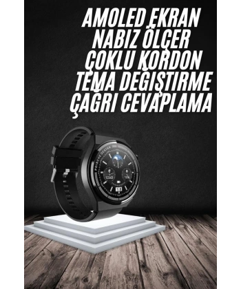 En Çok Tercih Edilen Akıllı Saat Amoled Ekran Nabız Sensörü GPS Uyumlu Adımsayar