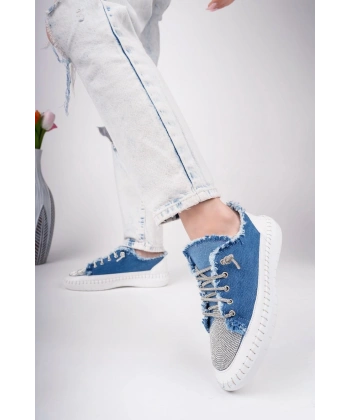 Enber Mavi Kot Bağcıklı Spor Ayakkabı