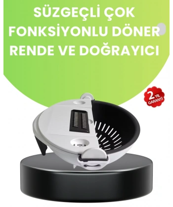 Ergonomik Sebze Rendeleyici ve Süzgeç Hazneli Dilimleyici