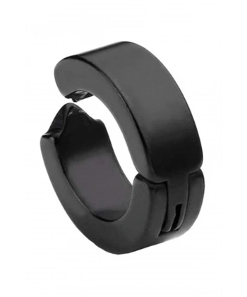 Erkek Küpesi - 1 Adet Siyah Çelik Kıstırmalı Küpe Paslanmaz Atmaz Çelik Siyah Küpe