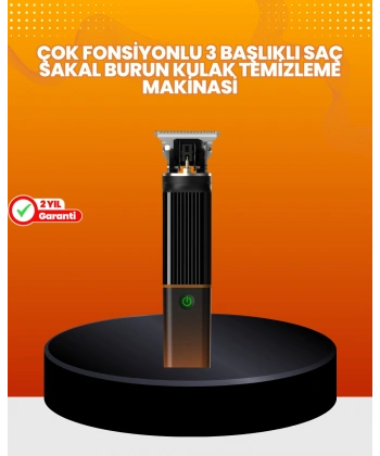 Erkekler İçin 3 in 1 Şarjlı Bakım Seti – 7300 RPM Güçlü Motor ve Sessiz Çalışma
