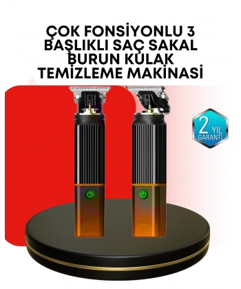 Erkekler İçin Şarjlı 3’ü 1 Arada Trimmer Seti – Güçlü Motor, Sessiz Çalışma