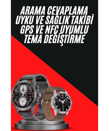 Erkeklere Özel Akıllı Saat Çelik Kordon Bluetooth Bağlantılı İOS ve Android Uyumlu