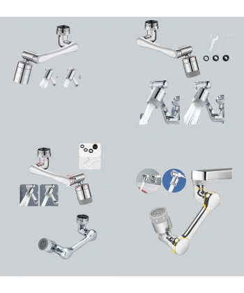 Esnek 1080° Musluk Başlığı 3 Eklemli Hareketli Su Modlu Lavabo Aparatı