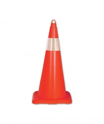 Esnek Kırılmaz Trafik Konisi Tek Reflektörlü 70 cm