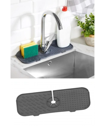 Esnek Musluk Lavabo Matı - Mutfak Banyo Batarya Su Tutucu Bulaşık Süngeri Matı