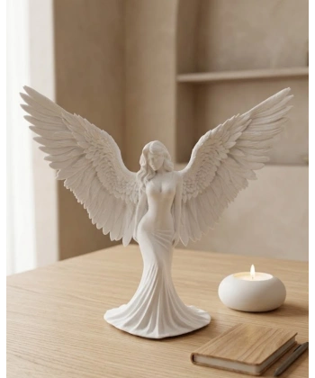 Estetik Melek Kadın Figürlü 3D Dekoratif Biblo Modern Salon Dekoru