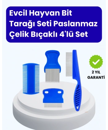 Evcil Hayvan Bakımı İçin Dayanıklı ve Çok Amaçlı Tarak Seti (4 Parça)