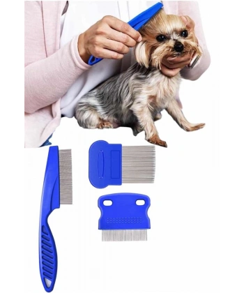 Evcil Hayvan Bit Tarağı Seti Paslanmaz Çelik Bıçaklı 4lü Set