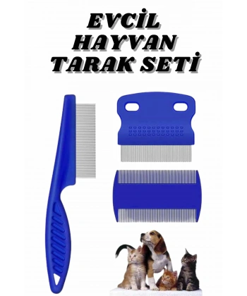 Evcil Hayvan Bit Tarağı Seti Paslanmaz Çelik Bıçaklı 4lü Set