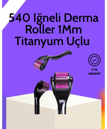 Evde Güvenli Kullanım İçin Titanyum Derma Roller – Siyah Saplı