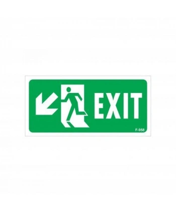 Exit Sol Aşağı Uyarı Levhası 17,5x25 KOD:958