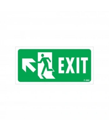 Exit Sol Yukarıı Uyarı Levhası 17,5x25 KOD:960