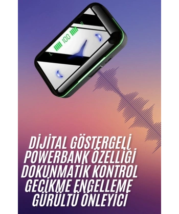 Extra Bass Kablosuz Kulaklık Işıklı Bluetooth Kulaklık Powerbank Özellikli