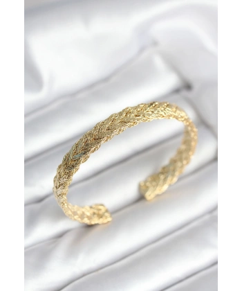 Ezme Zincir Model Gold Renk Kadın Bileklik