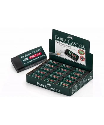 Faber Castell No30 PVC Free Siyah Silgi 30 Adet Leke Bırakmaz Yumuşak Doku Toplu Paket