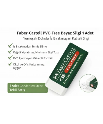 Faber-Castell PVC-Free No24 Beyaz Silgi 1 Adet Yumuşak Dokulu İz Bırakmayan Kaliteli Silgi