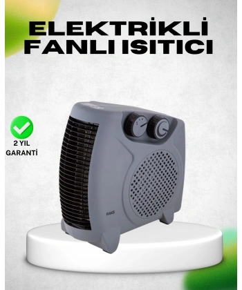 Fanlı Elektrikli Isıtıcı Termostatlı Güvenli Yanmaz Plastik Gövde