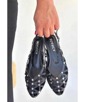 Faty Siyah Cilt Babet Ayakkabı