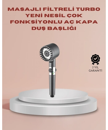 Filtreli Masaj Özellikli Duş Başlığı Aç Kapa Tuşlu