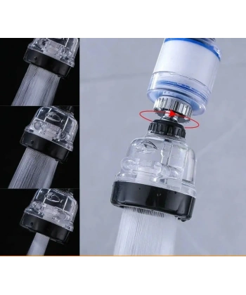 Filtreli Su Tasarruflu 3 Fonksiyonlu Oynar Musluk Başlığı - Şeffaf