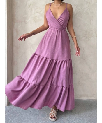 Fırfırlı katlı elbise s255049