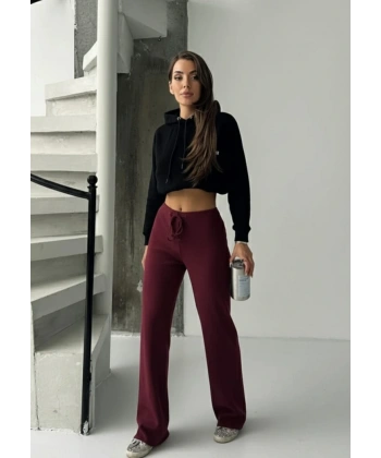 Fit comfort bej salaş pantolon bordo A6011