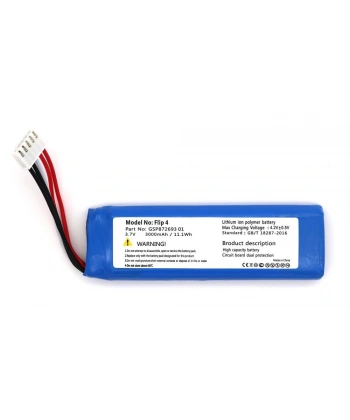 Sertec JBL Flip 4 uyumlu 3.7v 3000 mah Soketli Batarya