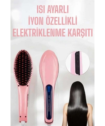 Fön Etkili Saç Düzleştirici Tarak Yıpranma Karşıtı Döner Kablo Isı Ayarlı