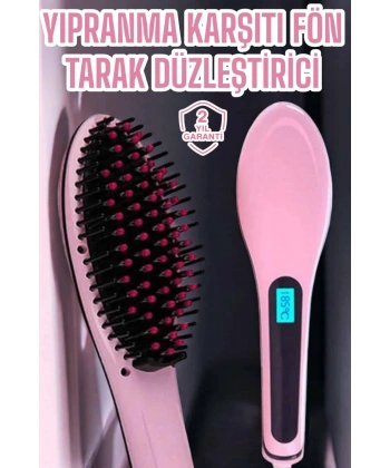 Fön Etkili Saç Düzleştirici Tarak Yıpranma Karşıtı Döner Kablo Isı Ayarlı
