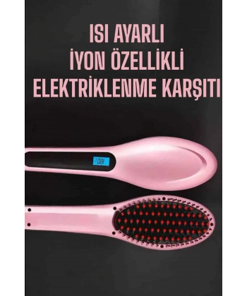 Fön Tarağı Saç Düzleştirici Sıkı Dişli Isı Ayarlı Elektriklenme Karşıtı