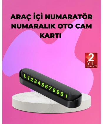 Fosforlu Araç İçi Park Kartı Numaratörü