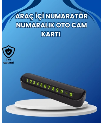 Fosforlu Araç İçi Park Numaratörü – Gece Görünümlü Şık Çözüm