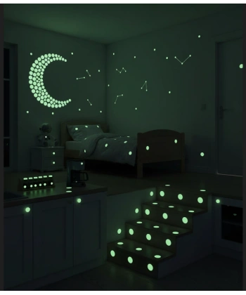 Fosforlu Etiket Karanlıkta Işık Veren Yıldız Tozu Etiketleri