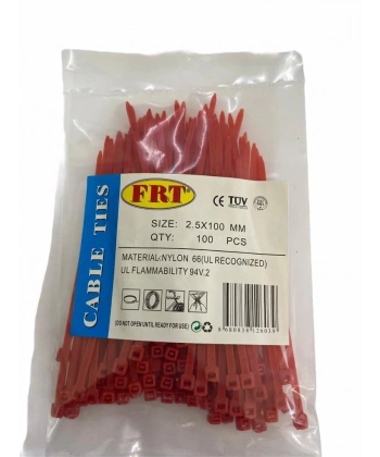 FRT Kırmızı 2,5x100 Kablo Bağı