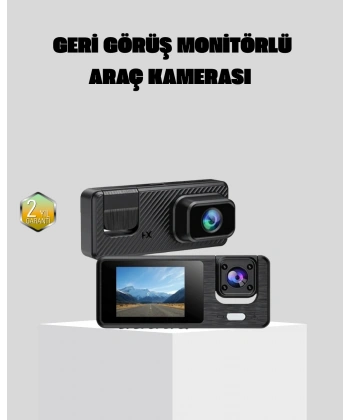 Full HD 3lü Araç Kamerası Geri Görüş Destekli Park Modlu 1080P DVR
