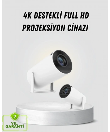 Full HD 4K Destekli Akıllı Projeksiyon – 130 inç Ekran, Uzun Ömürlü Ampul ve Çoklu Giriş