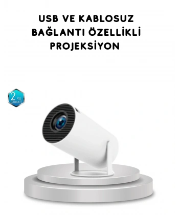 Full HD 4K Uyumlu Projeksiyon Cihazı 130 İnç Geniş Ekran Destekli