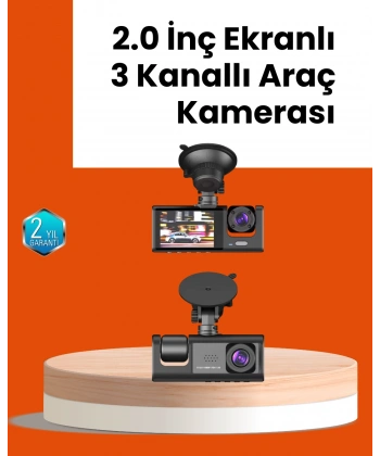 Full HD Araç Kamerası  Çift Yönlü Kayıt ve Darbe Sensörü
