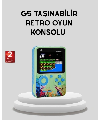 G5 Taşınabilir Retro Game Box 500 Oyunlu Şarjlı Mini Oyun Konsolu