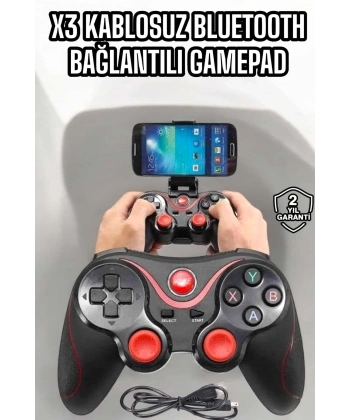 Game Stick Android Uyumlu Gamepad X3 Standlı Oyun Kolu Bluetooth Bağlantılı