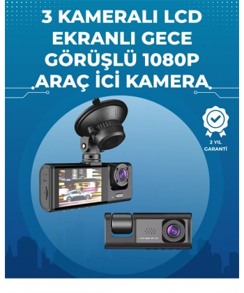Gece Görüşlü 3lü Araç Kamerası – Geri Görüş Destekli, 170° Geniş Açı