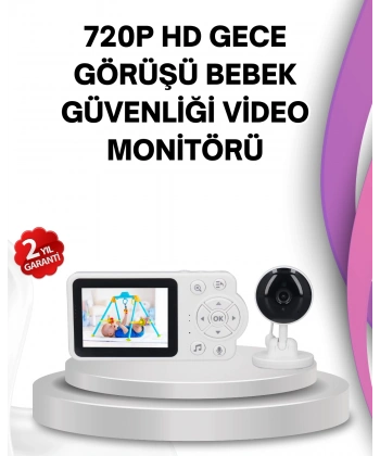 Gece Görüşlü Bebek Kamerası Ninni ve Alarm Özellikli