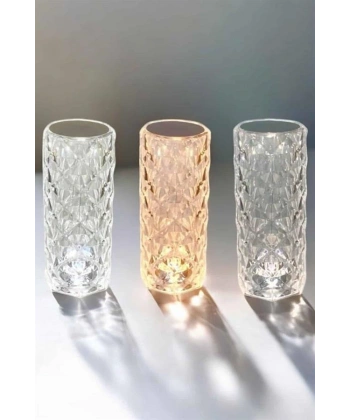 Gece Lambası Kristal Lamba Dokunmatik Şarjlı Hediyelik