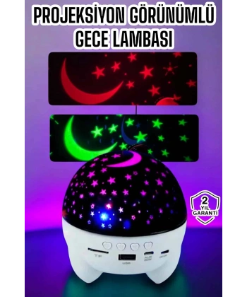Gece Lambası Renkli Yıldızlı Gökyüzü Projeksiyon Gece Tavan Yansıtma